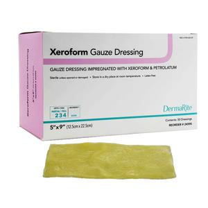 Xeroform Gauze Wound Dressing, 5" X 9"