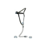 Nasal CPAP mask with headgear and extra nasal cushions on a white background