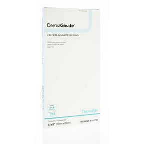 Box of DermaGinate calcium alginate wound dressing, 4x8 inches, medical supply