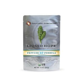 Liquid Hope Peptide HP Formula plant-based medical nutrition pouch, 12 oz, front view.