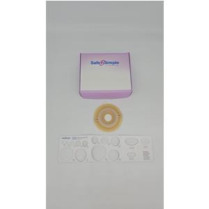 5" X 5" 2-piece Wafer, Extended Wear, Convex, With Tape Collar, Beige, 57mm, 2-1/4" Flange, 1-1/4" Precut Stoma Opening