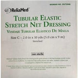 ReliaMed tubular elastic stretch net dressing box, size C, non-sterile, 2 inches by 10 yards.