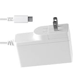 White AC power adapter with USB-C plug for medical devices or home electronics