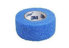 Blue elastic medical bandage roll for wound care and compression support