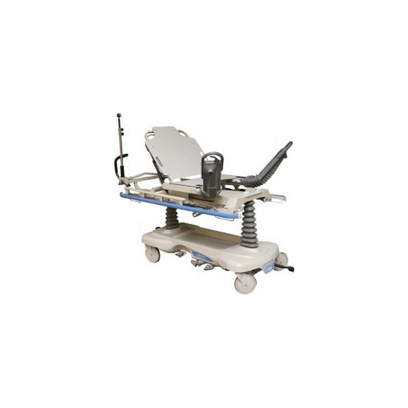 Adjustable medical stretcher bed with wheels and side rails for patient transport