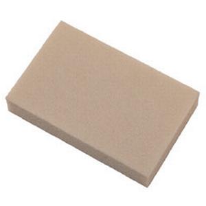 Rectangular beige medical foam dressing on white background