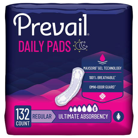 Prevail Incontinence & Postpartum Bladder Control Pads for Women, Ultimate Absorbency, Regular Length
