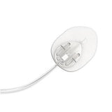 Infusion set with adhesive patch for diabetes insulin pump on white background
