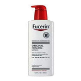 Eucerin Original Healing Lotion bottle for dry, sensitive skin with red pump dispenser