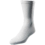 White medical crew sock for chronic condition support, isolated on white background