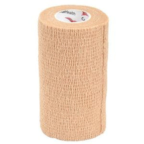 beige self-adhesive medical bandage roll for wound care and compression support
