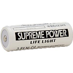 Supreme Power rechargeable Ni-Cd battery for medical devices, 3.5V, white label.