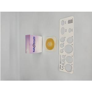 5" X 5" 2-piece Wafer, Extended Wear, Convex, With Tape Collar, Beige, 45mm, 1-3/4" Flange, 1" Precut Stoma Opening