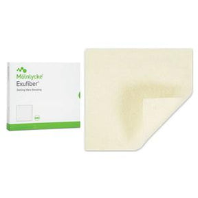 Molnlycke Exufiber sterile fiber wound dressing with packaging, medical supply product