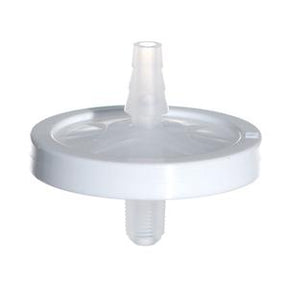 Medical plastic filter with two tube connectors for home medical equipment