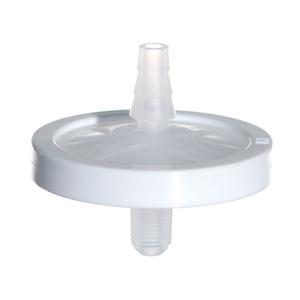Medical plastic filter with two tube connectors for home medical equipment