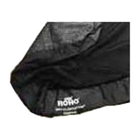 Black ROHO seat cushion cover for mobility devices, close-up view