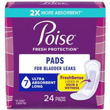 Poise bladder leak pads package, 24 count, ultra absorbent, for incontinence protection