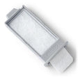 White rectangular replacement filter pad with gray plastic frame on white background