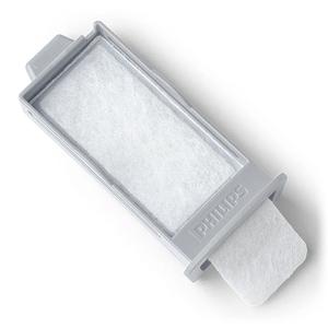 White rectangular replacement filter pad with gray plastic frame on white background