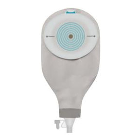 Ostomy pouch with circular adhesive barrier and drainage spout for medical use
