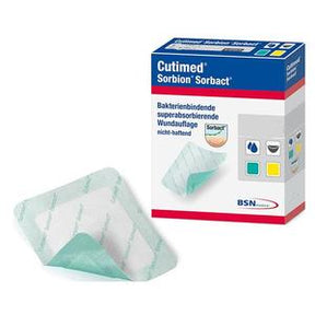 Cutimed Sorbion Sorbact wound dressing box and absorbent medical pad for wound care