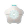 Coloplast SenSura Mio ostomy barrier with circular cutting guides, flower-shaped design.