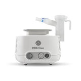 White tabletop nebulizer machine with mask and control buttons, essential medical device