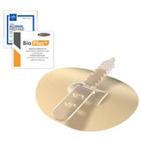 Ostomy pouch baseplate with adhesive, alcohol prep pad, and skin barrier wipe