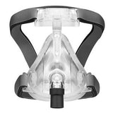 Clear CPAP full face mask with adjustable headgear for respiratory therapy
