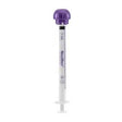 1mL medical oral syringe with purple cap for precise medication dosing