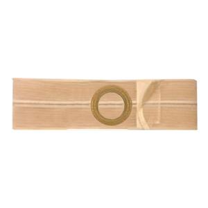 Beige ostomy support belt with circular opening for medical pouch attachment