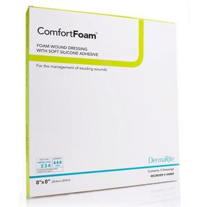Comfortfoam No Border Silicone Foam Wound Dressing, 8" X 8"