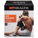 KT Health ice sleeve for knee or elbow pain relief, product box with athlete model