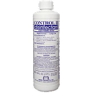 Control III disinfectant cleaner bottle for medical equipment, white background