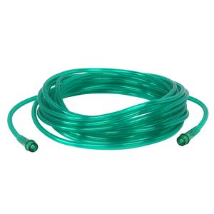 Coiled green oxygen tubing with connectors for home medical supply use