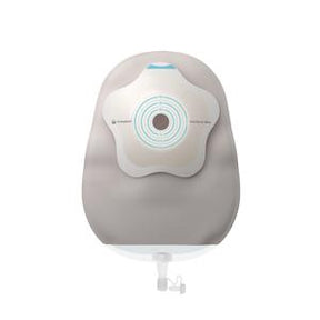 Ostomy pouch with adhesive barrier and drainable closure, medical supply for stoma care