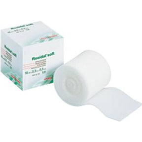 Soft medical gauze bandage roll and packaging for wound care supplies
