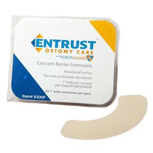 Entrust ostomy care crescent barrier extensions with waterproof adhesive barrier pad