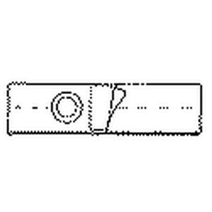 Medical bandage strip with adhesive and central pad, simple black and white illustration