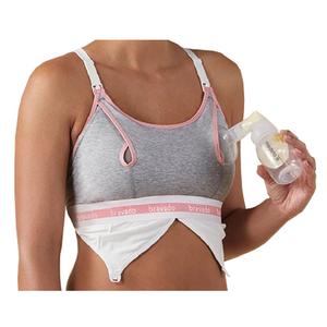 Clip And Pump Hands-free Nursing Bra Accessory, Dove Heather, Medium