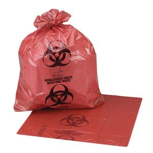 Biohazardous Waste Bag, Red/black, 33 Gallon, 1.20mil, 33" X 39"