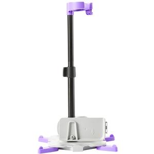 Adjustable medical infusion stand with purple and gray base for home healthcare