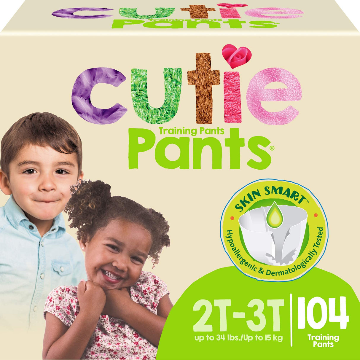 Cutie Pants Refastenable Training Pants for Boys and Girls 2T-3T