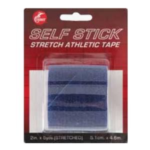 Blue self-stick stretch athletic tape in retail packaging for medical support