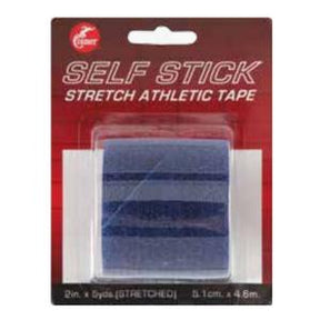 Blue self-stick stretch athletic tape in retail packaging for medical support