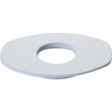 White ostomy barrier ring for medical supplies on white background