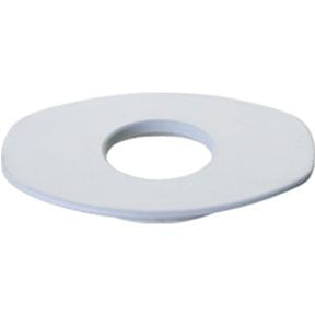 White ostomy barrier ring for medical supplies on white background