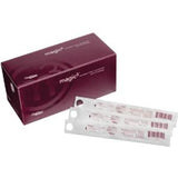 Box of sterile medical catheters with three individually packaged catheters displayed