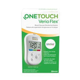 OneTouch Verio Flex blood glucose monitoring system box with digital glucometer display